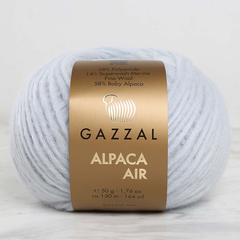 Gazzal Alpaca Air Buz Mavisi El Örgü İpi - C:84